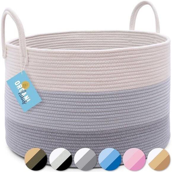 Gray Extra Large Storage Basket for BlaketsDecorative Cute Laundry